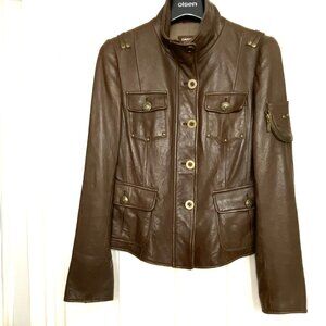 ✨Pristine DANIER Lined Supple Chocolate Brown Leather Short Moto Jacket XS✨